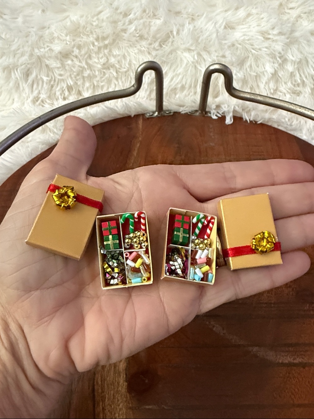 Vintage Antique Doll House Miniature Set Of 6 Christmas Very Detailed, RARE - Picture 9 of 13